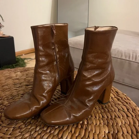 Rouje Celeste Chestnut Heeled Boots, Size 40 - Picture 1 of 5